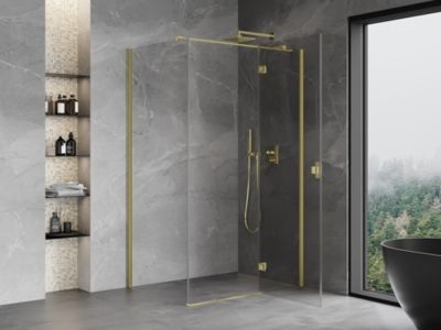 Mexen Mist-H T cabine de douche pivotante droite 120 x 85 cm, transparent, or brossé - 8A5T-120-085-55-00-P