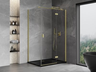 Mexen Mist-H T cabine de douche pivotante droite 120 x 85 cm, transparent, or brossé - 8A5T-120-085-55-00-P