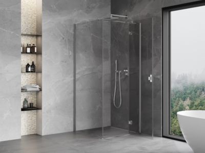 Mexen Mist-H T cabine de douche pivotante droite 70 x 70 cm, transparent, chrome - 8A5T-070-070-01-00-P