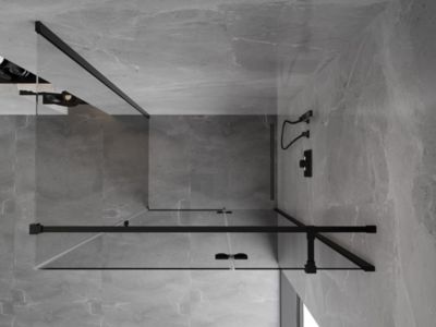 Mexen Mist-H T cabine de douche pivotante droite 80 x 70 cm, transparente, noire - 8A5T-080-070-70-00-P