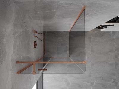 Mexen Mist-H T cabine de douche pivotante gauche 110 x 110 cm, transparent, cuivre brossé - 8A5T-110-110-65-00-L