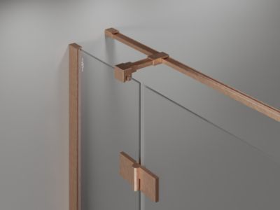 Mexen Mist-H T cabine de douche pivotante gauche 110 x 110 cm, transparent, cuivre brossé - 8A5T-110-110-65-00-L