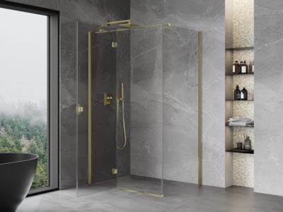 Mexen Mist-H T cabine de douche pivotante gauche 75 x 100 cm, transparent, or - 8A5T-075-100-50-00-L