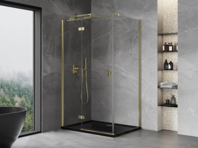 Mexen Mist-H T cabine de douche pivotante gauche 75 x 100 cm, transparent, or - 8A5T-075-100-50-00-L