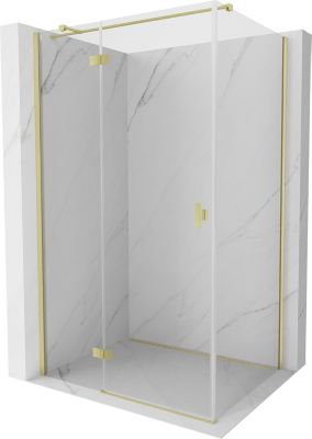 Mexen Mist-H T cabine de douche pivotante gauche 75 x 70 cm, transparent, or brossé - 8A5T-075-070-55-00-L