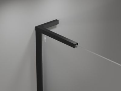 Mexen Mist L cabine de douche pentagonale asymétrique pivotante droite 100 x 90 cm, grille noire, noir - 8A8L-100-090-70-77-P