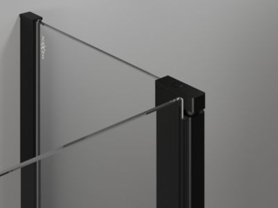 Mexen Mist L cabine de douche pentagonale asymétrique pivotante droite 100 x 90 cm, grille noire, noir - 8A8L-100-090-70-77-P