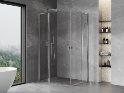 Mexen Mist L Duo cabine de douche pivotante 100 x 95 cm, transparent, chrome - 8A4L-100-095-01-00