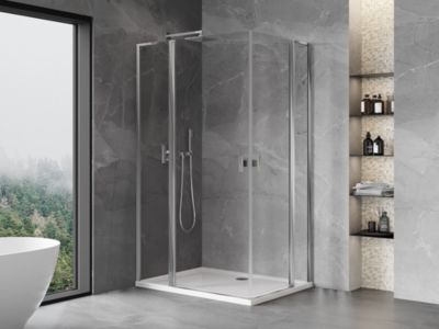 Mexen Mist L Duo cabine de douche pivotante 100 x 95 cm, transparent, chrome - 8A4L-100-095-01-00