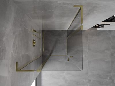 Mexen Mist L Duo cabine de douche pivotante 110 x 110 cm, transparent, or - 8A4L-110-110-50-00