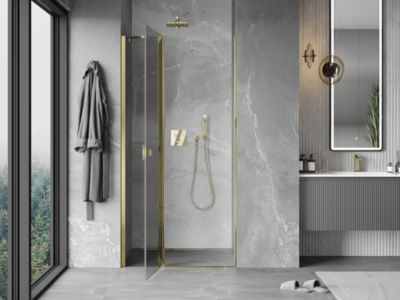 Mexen Mist porte de douche pivotante 110 cm, transparent, doré - 8A4-110-000-50-00