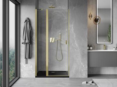 Mexen Mist porte de douche pivotante 110 cm, transparent, doré - 8A4-110-000-50-00