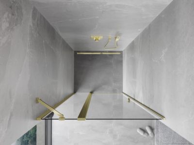 Mexen Mist porte de douche pivotante 110 cm, transparent, doré - 8A4-110-000-50-00
