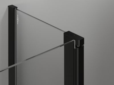 Mexen Mist porte de douche pivotante 70 cm, transparentes, noires - 8A4-070-000-70-00