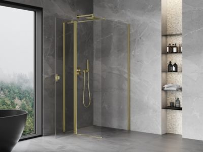 Mexen Mist T cabine de douche battante 90 x 90 cm, transparent, or - 8A4T-090-090-50-00