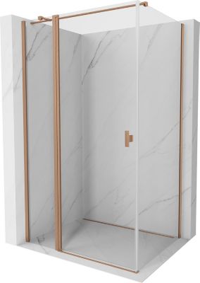 Mexen Mist T cabine de douche pivotante 100 x 70 cm, transparent, cuivre brossé - 8A4T-100-070-65-00