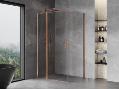 Mexen Mist T cabine de douche pivotante 100 x 70 cm, transparent, cuivre brossé - 8A4T-100-070-65-00