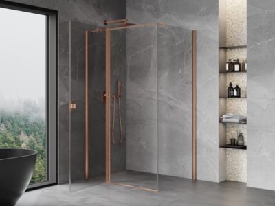 Mexen Mist T cabine de douche pivotante 100 x 70 cm, transparent, cuivre brossé - 8A4T-100-070-65-00