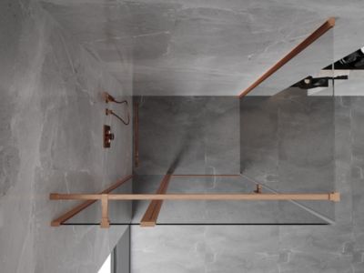 Mexen Mist T cabine de douche pivotante 100 x 70 cm, transparent, cuivre brossé - 8A4T-100-070-65-00