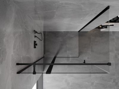 Mexen Mist T cabine de douche pivotante 75 x 85 cm, transparent, noir - 8A4T-075-085-70-00