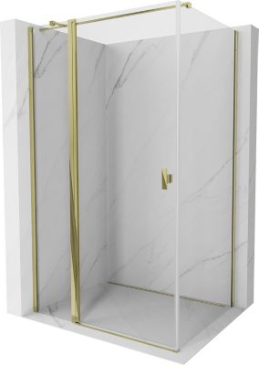 Mexen Mist T cabine de douche pivotante 85 x 80 cm, transparent, or - 8A4T-085-080-50-00