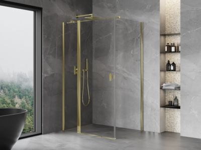 Mexen Mist T cabine de douche pivotante 85 x 80 cm, transparent, or - 8A4T-085-080-50-00