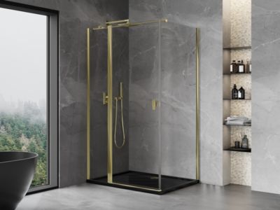 Mexen Mist T cabine de douche pivotante 85 x 80 cm, transparent, or - 8A4T-085-080-50-00