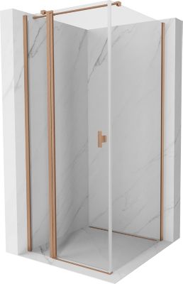 Mexen Mist T cabine de douche pivotante 95 x 95 cm, transparent, cuivre brossé - 8A4T-095-095-65-00