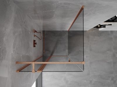 Mexen Mist T cabine de douche pivotante 95 x 95 cm, transparent, cuivre brossé - 8A4T-095-095-65-00