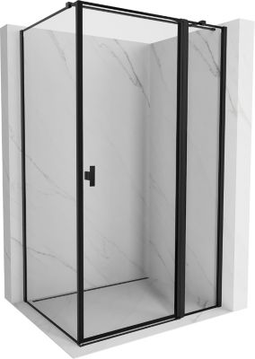 Mexen Mist T cabine de douche pivotante droite 90 x 120 cm, cadre noir, noir - 8A4T-090-120-70-70-P