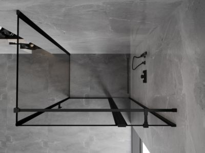 Mexen Mist T cabine de douche pivotante droite 90 x 120 cm, cadre noir, noir - 8A4T-090-120-70-70-P