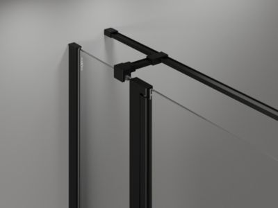 Mexen Mist T cabine de douche pivotante droite 90 x 120 cm, cadre noir, noir - 8A4T-090-120-70-70-P