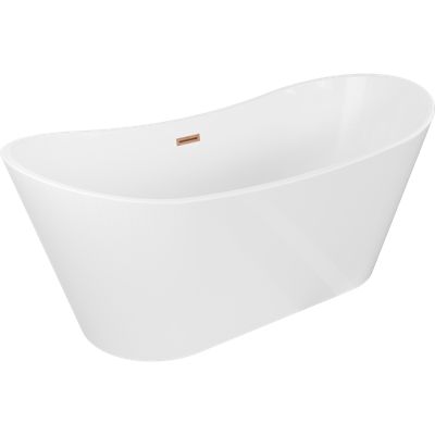 Mexen Montana baignoire autoportante 170 x 80 cm, blanche, trop-plein cuivre brossé - 52011708000-65