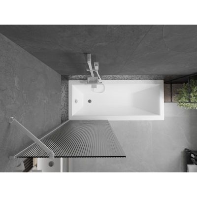 Mexen Next paroi de baignoire 1-volet 70 x 150 cm, rayures, blanc - 895-070-000-00-09-20