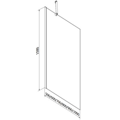 Mexen Next paroi de baignoire 1-volet 70 x 150 cm, rayures, blanc - 895-070-000-00-09-20