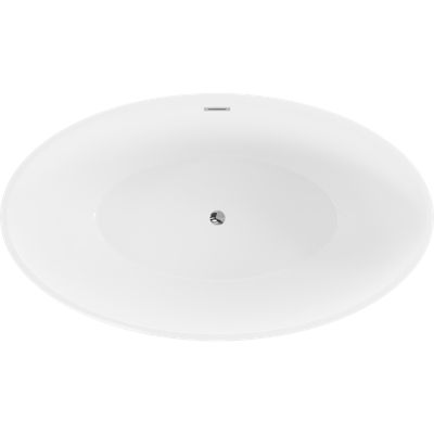 Mexen Nike baignoire autoportante 175 x 100 cm, blanc/noir, trop-plein chromé - 54071751075-01