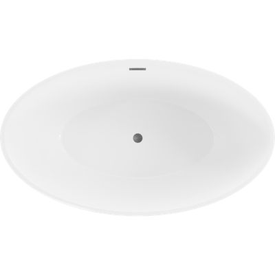 Mexen Nike baignoire autoportante 175 x 100 cm, blanc/noir, trop-plein gris canon brossé - 54071751075-66