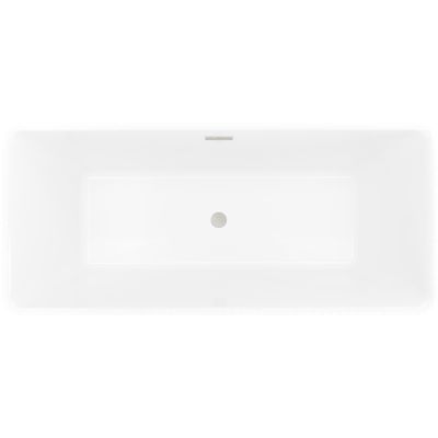 Mexen Nila baignoire autoportante rainurée 170 x 75 cm, blanche, trop-plein nickel brossé - 52841708000-97