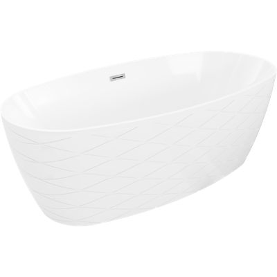 Mexen Olea baignoire autoportante modèle 170 x 80 cm, blanche, trop-plein chromé - 52821708000-01