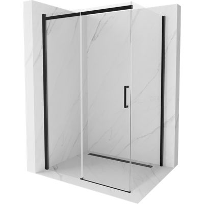 Mexen Omega cabine de douche coulissante 120 x 100 cm, transparent, noire - 825-120-100-70-00
