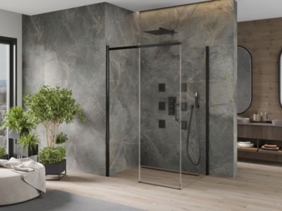 Mexen Omega cabine de douche coulissante 120 x 100 cm, transparent, noire - 825-120-100-70-00