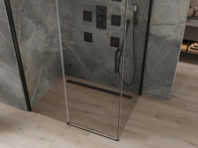 Mexen Omega cabine de douche coulissante 120 x 100 cm, transparent, noire - 825-120-100-70-00