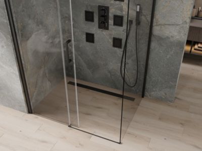 Mexen Omega cabine de douche coulissante 120 x 100 cm, transparent, noire - 825-120-100-70-00
