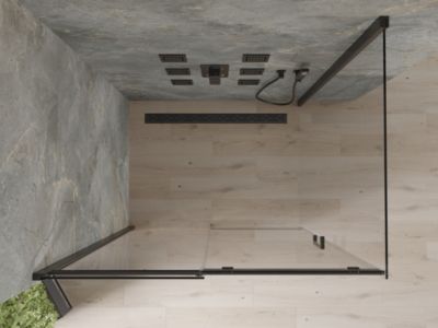 Mexen Omega cabine de douche coulissante 120 x 100 cm, transparent, noire - 825-120-100-70-00