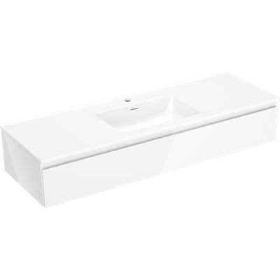Mexen Orio meuble de salle de bain 140 cm avec lavabo Otis, 1 tiroir, blanc brillant - 91A10-14023-1-BF00-W18M00