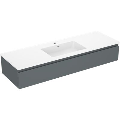 Mexen Orio meuble de salle de bains 140 cm avec lavabo Otis, 1 tiroir, graphite mat/blanc mat - 91A10-14023-1-BF66-W18M01