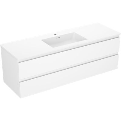 Mexen Orio meuble de salle de bains 140 cm avec lavabo Otis, 2 tiroirs, blanc mat - 91A10-14047-2-BFF01-W18M01