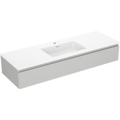 Mexen Orio meuble lavabo 140 cm avec vasque Otis, 1 tiroir, gris mat/blanc mat - 91A10-14023-1-BF62-W18M01