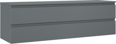 Mexen Orio placard de salle de bain sous lavabo 160 cm avec plateau, 2 tiroirs, graphite mat - 91A10-16047-2-BFFC66