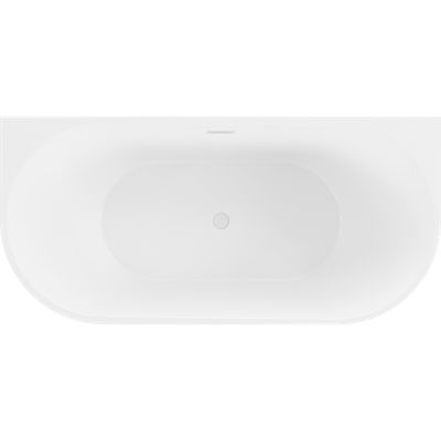 Mexen Oval baignoire autoportante adossée 160 x 80 cm, blanche, trop-plein blanc - 52671608000-20